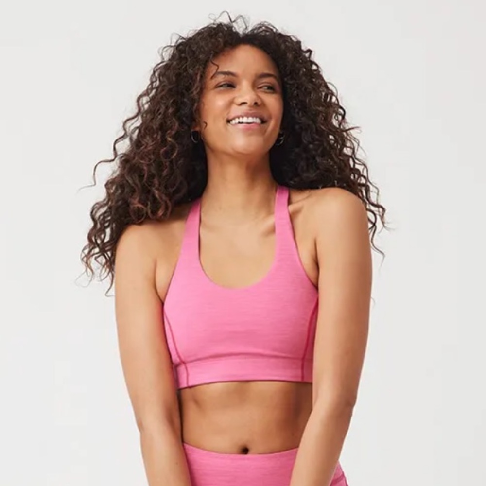 Outdoor voices pink doing things bra